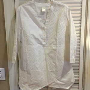 Women's Blair Eyelet White Tunic shirt. NWT